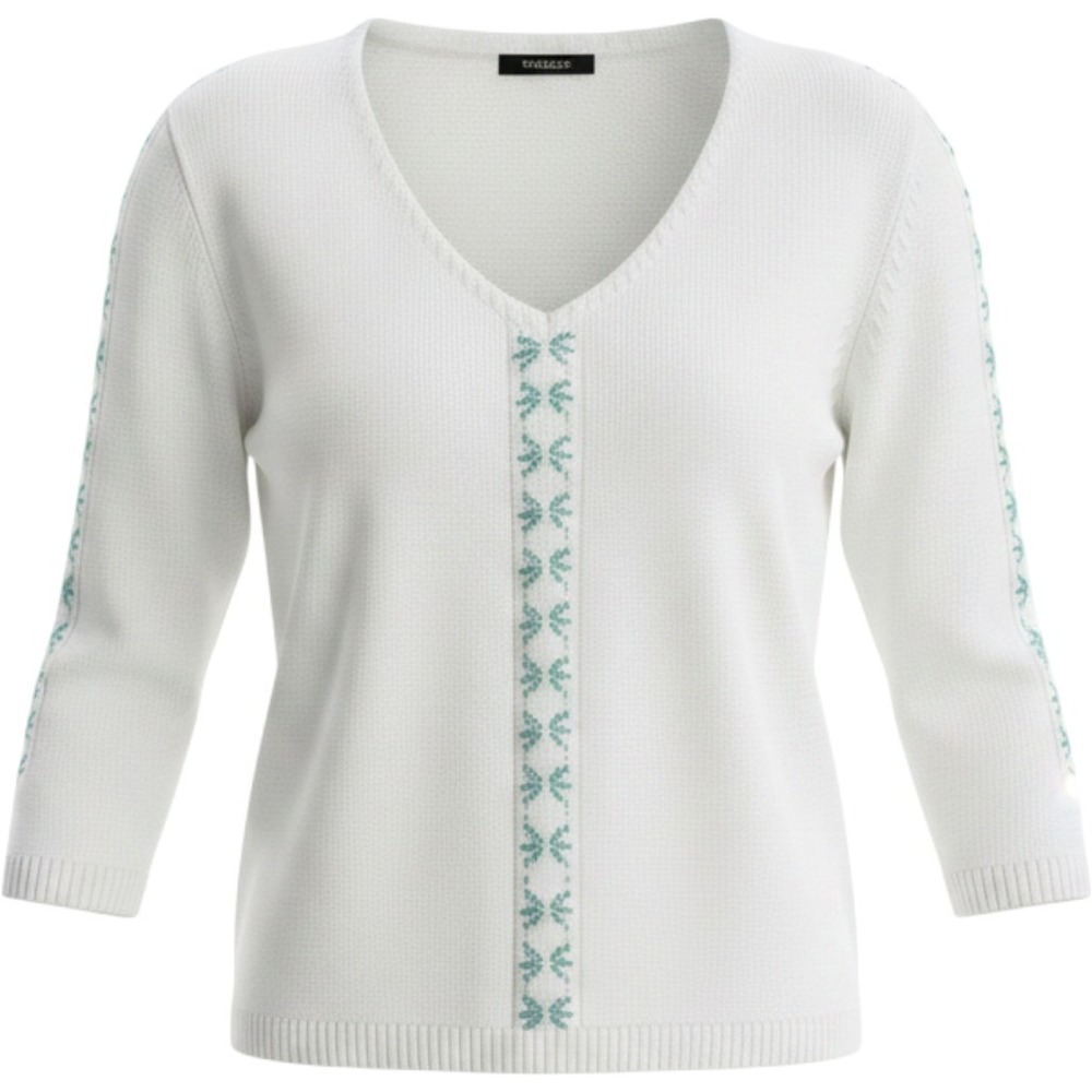 Mark Fore & Strike Women White Knit Sweater M Ribbed CottageCore Preppy  EUC